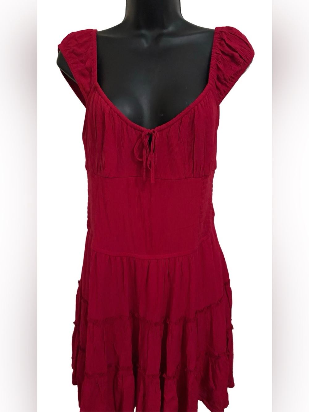 Red Tiered Tie-Front Summer Romper ⭐️NWT⭐️